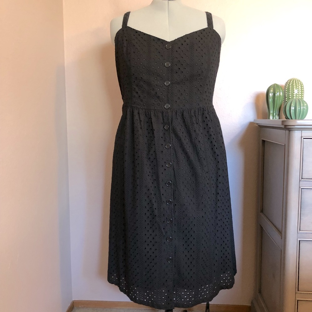 City Chic Fit and Flare Eyelet Midi Dress